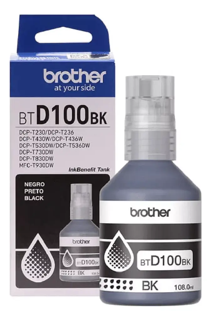 BTORD100BK Tinta Brother Original Btd100 Serie Inkbenefit T230/T430/ T530/ T730/ T930 Color Negro
