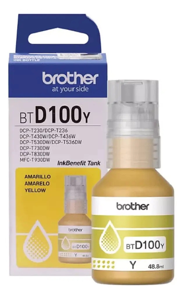 BRORD100Y Tinta Brother Original Btd100 Serie Inkbenefit T230/T430/ T530/ T730/ T930 Color Yellow