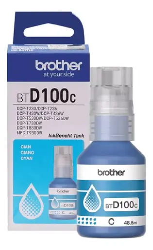 [BTORD100C] BTORD100C Tinta Brother Original Btd100 Serie Inkbenefit T230/T430/ T530/ T730/ T930 Color Cyan