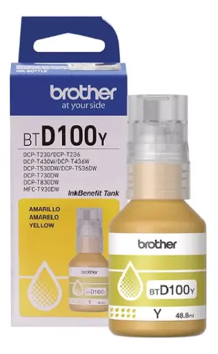 [BRORD100Y] BRORD100Y Tinta Brother Original Btd100 Serie Inkbenefit T230/T430/ T530/ T730/ T930 Color Yellow