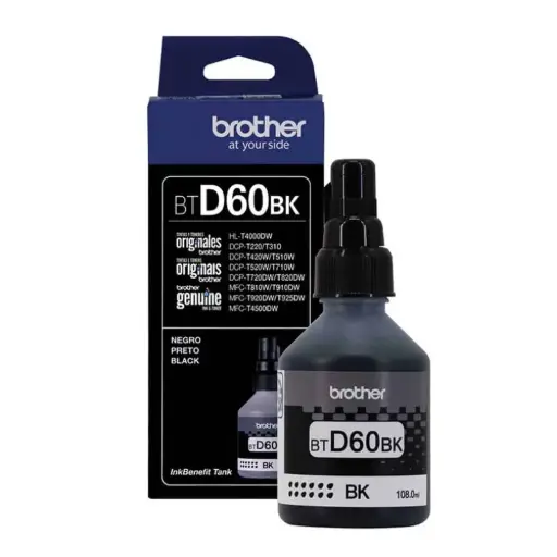 [BTD60BK] BTD60BK Tinta Original Brother Negro BTD60 108ml DCP-T220/T300 T310/T420W T500W/T510W T520W/T700W T710W/T720DW T820DW MFC-T800W/T810W T910DW/T920DW T925DW T4500DW
